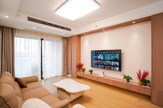 97㎡現(xiàn)代三居，原木色的布局，讓你生活充滿溫暖